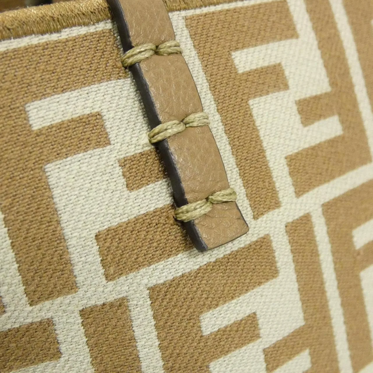 FENDI Sunshine Shopper 8BH424 AS86 Handbag Canvas 黑色 帆布 中古品A - 縮圖 4