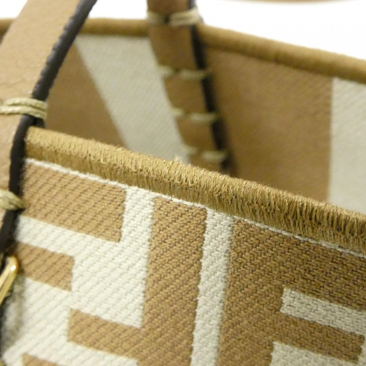 FENDI Sunshine Shopper 8BH424 AS86 Handbag Canvas 黑色 帆布 中古品A - 縮圖 5