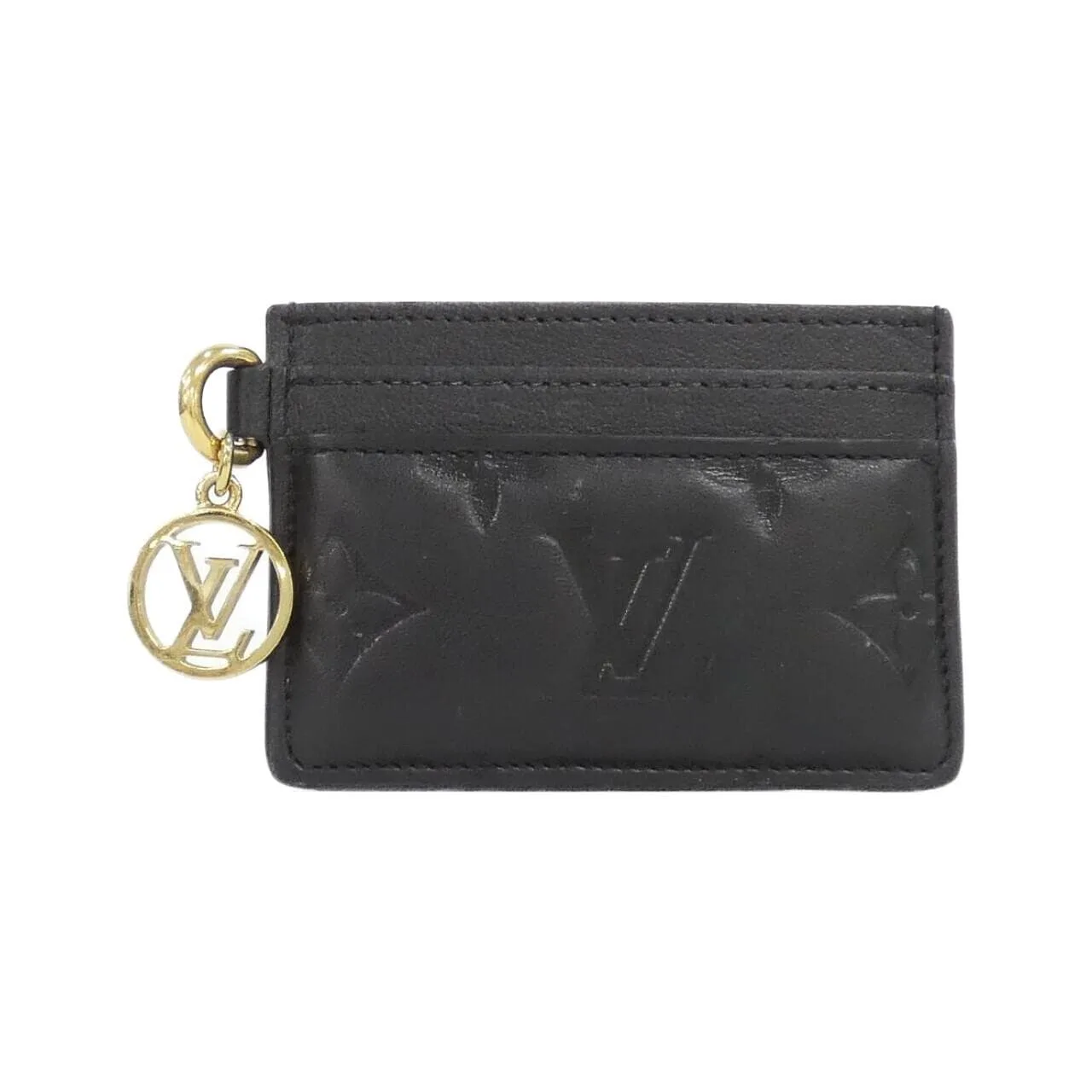 LOUIS VUITTON M82748 Card Case Lambskin Black