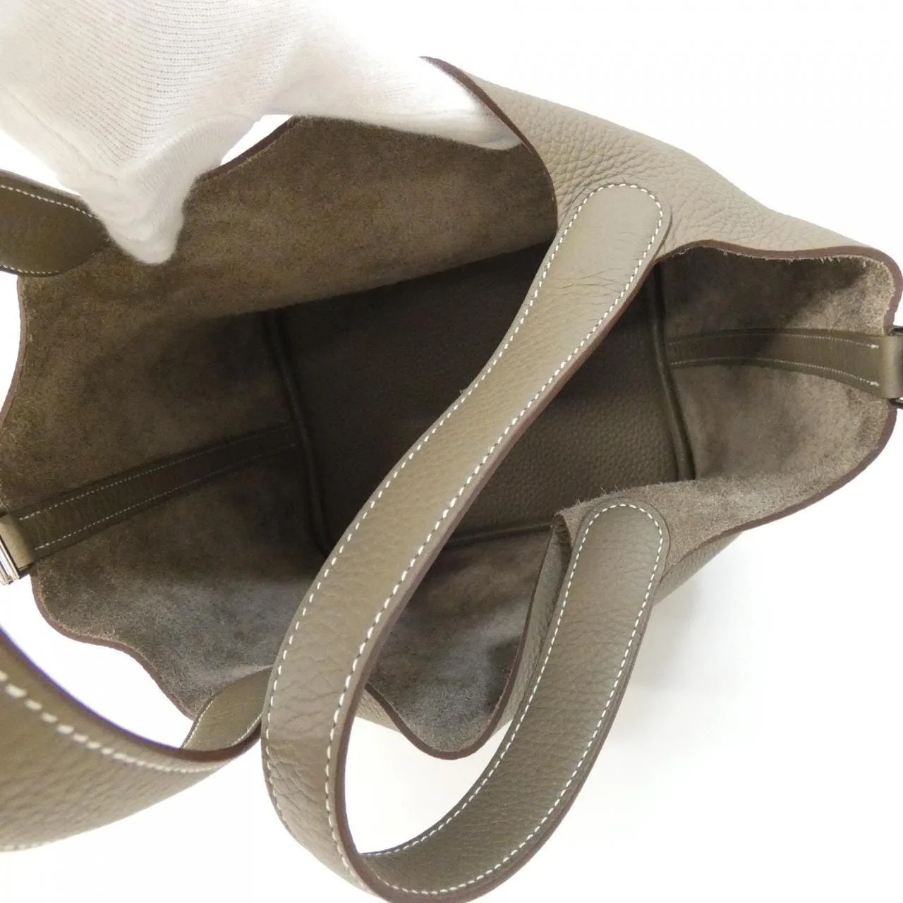 HERMES Picotin 060991CK Handbag Clemence Etoupe Clemence 皮 中古品A - 縮圖 5