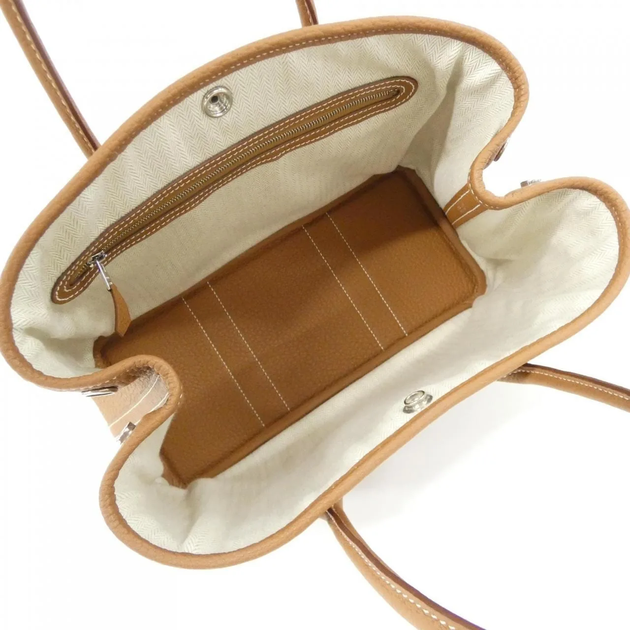 HERMES Garden Party 051568CK Tote 金色 中古品A - 縮圖 5