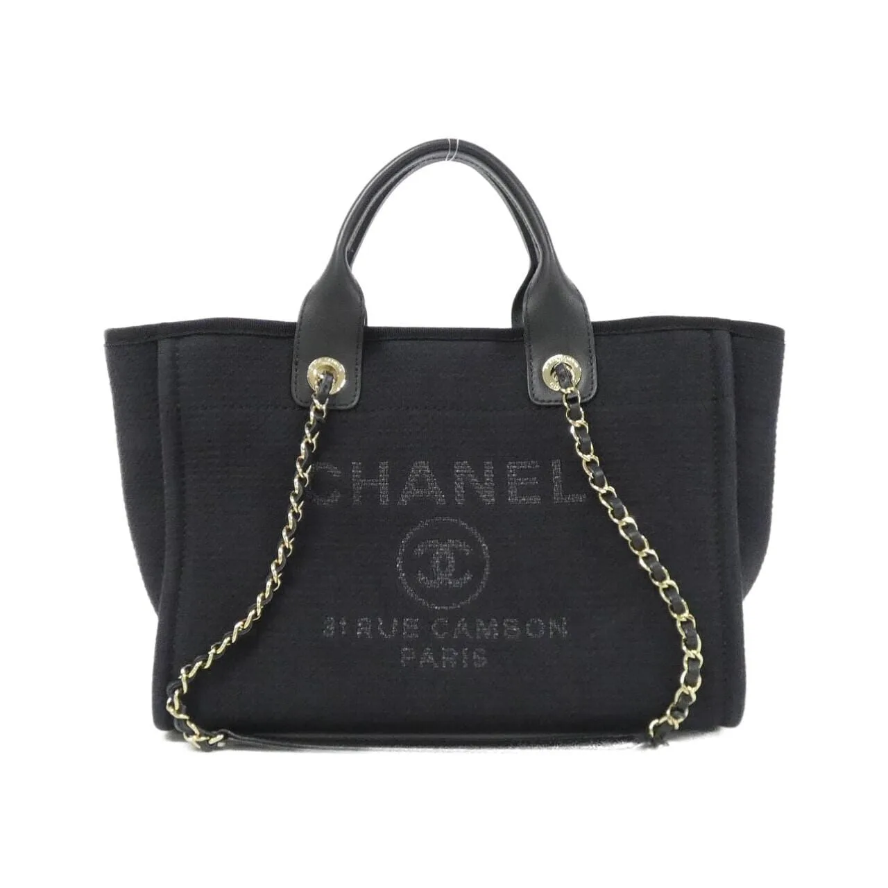 CHANEL Deauville AS3257 Handbag Black