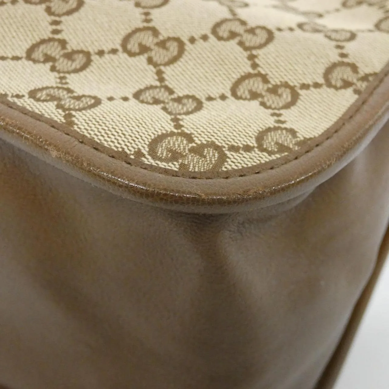 GUCCI Horsebit 1955 623694 GY5OG Handbag Canvas 黑色 帆布 中古品A - 縮圖 3