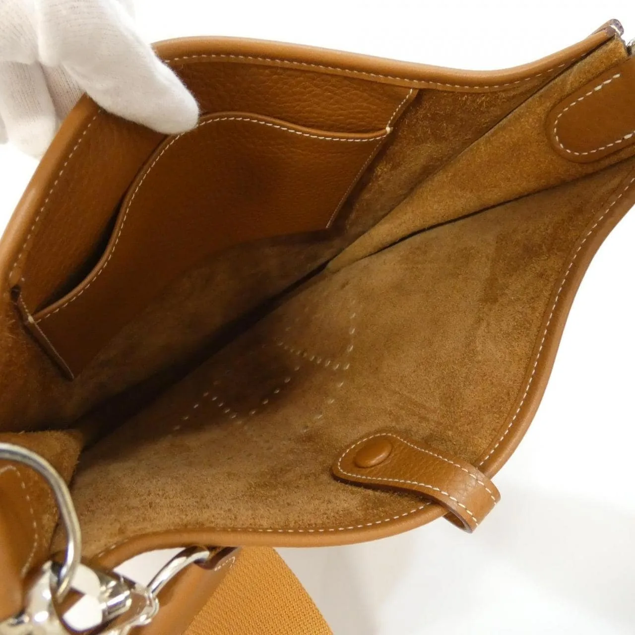 HERMES Evelyne 038084CK Shoulder Clemence Gold Clemence Leather Rank A - Thumbnail 7