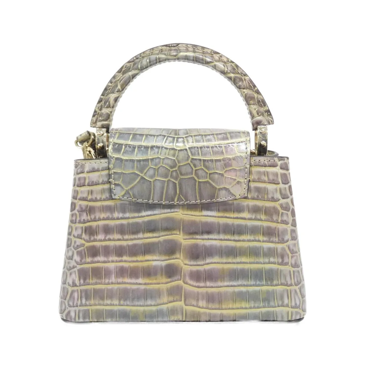 LOUIS VUITTON Capucines Handbag Leather 金色 皮革 中古品A - 縮圖 2