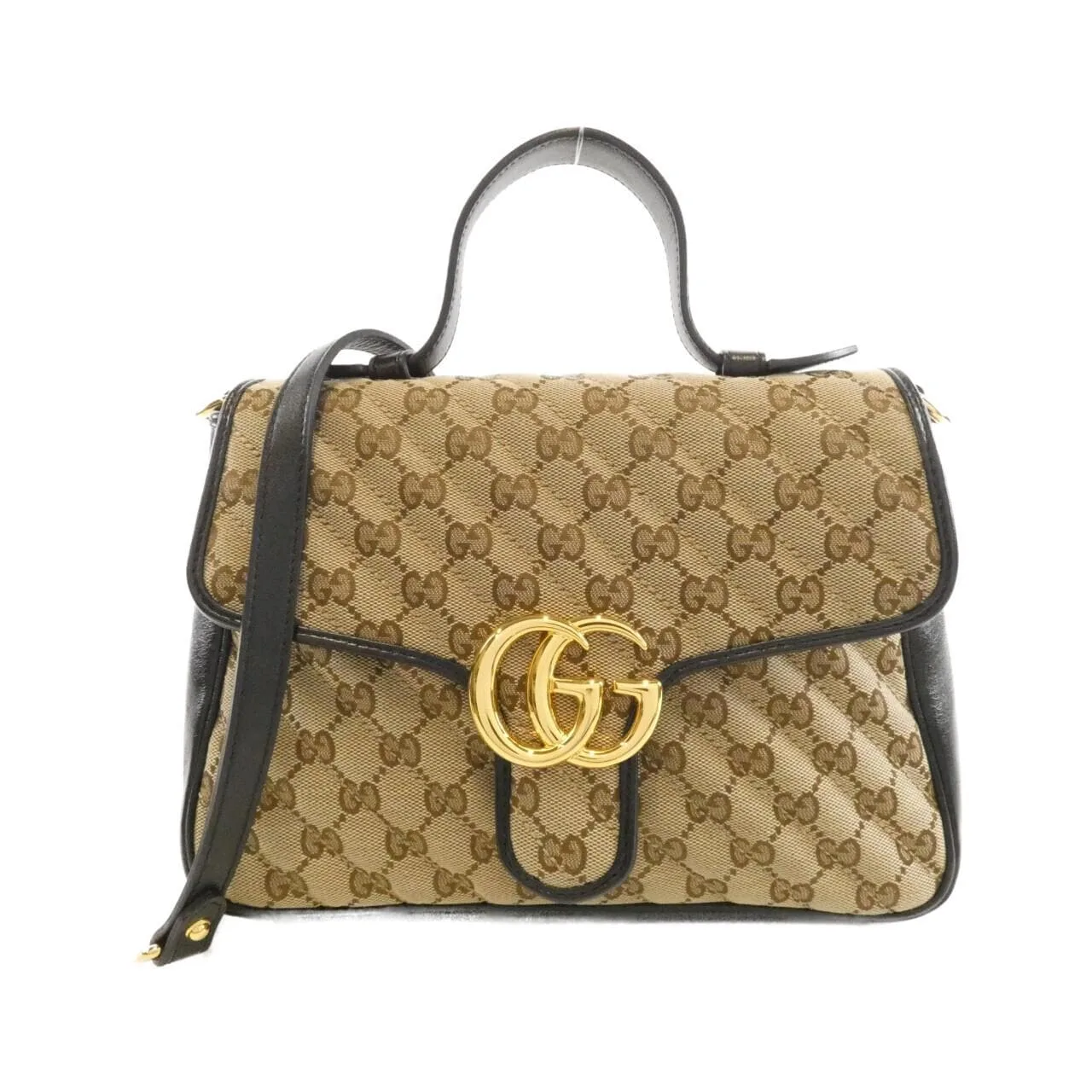 GUCCI GG Marmont 498110 HVKEG Handbag Canvas Black