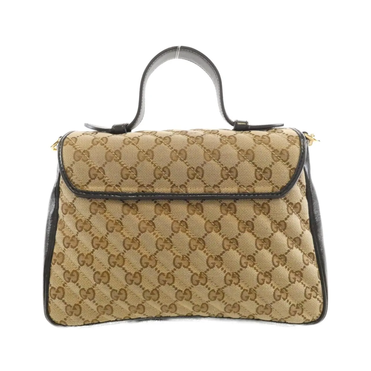 GUCCI GG Marmont 498110 HVKEG Handbag Canvas 黑色 帆布 中古品A - 縮圖 2