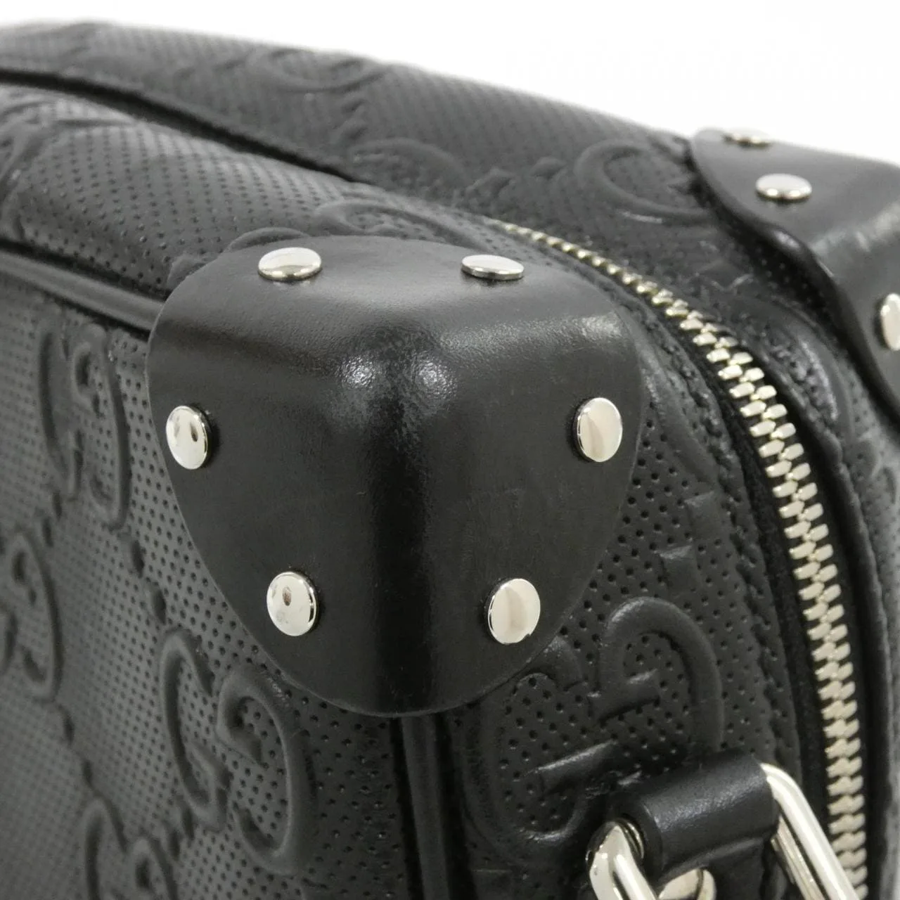 GUCCI 626363 1W3DN Handbag Leather 黑色 皮革 中古品A - 縮圖 3