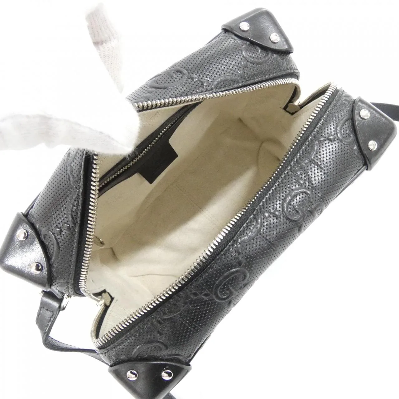 GUCCI 626363 1W3DN Handbag Leather 黑色 皮革 中古品A - 縮圖 6