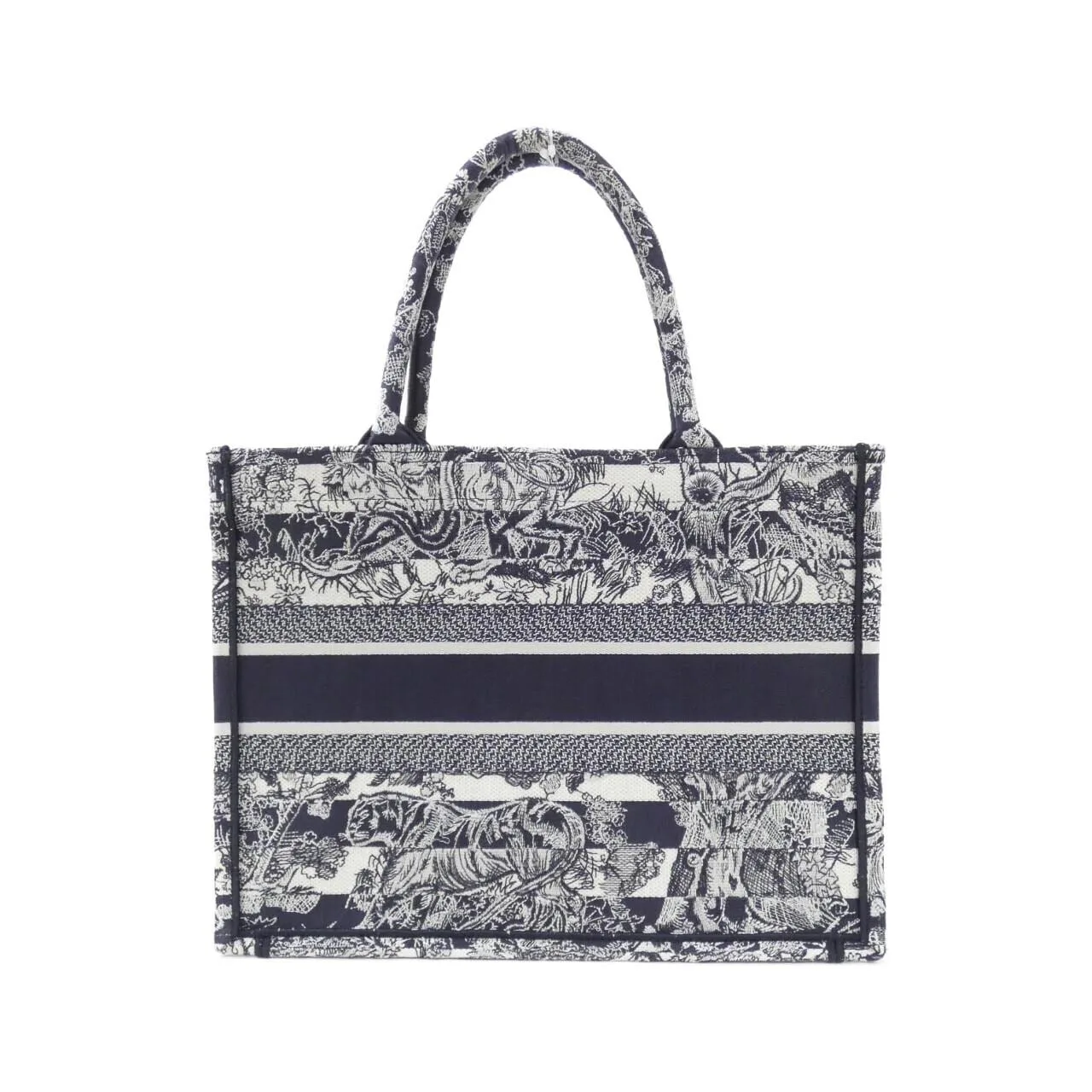 DIOR Book Tote M1296ZRGO Tote Canvas 藍色 帆布 中古品A - 縮圖 2
