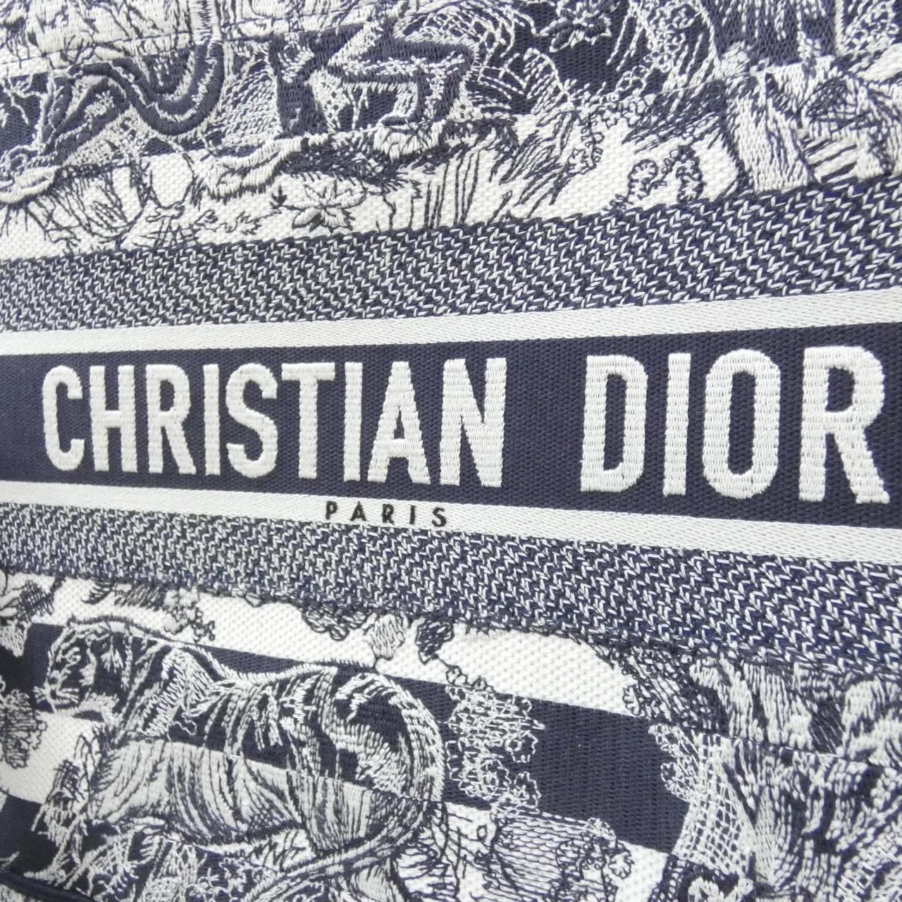DIOR Book Tote M1296ZRGO Tote Canvas 藍色 帆布 中古品A - 縮圖 4
