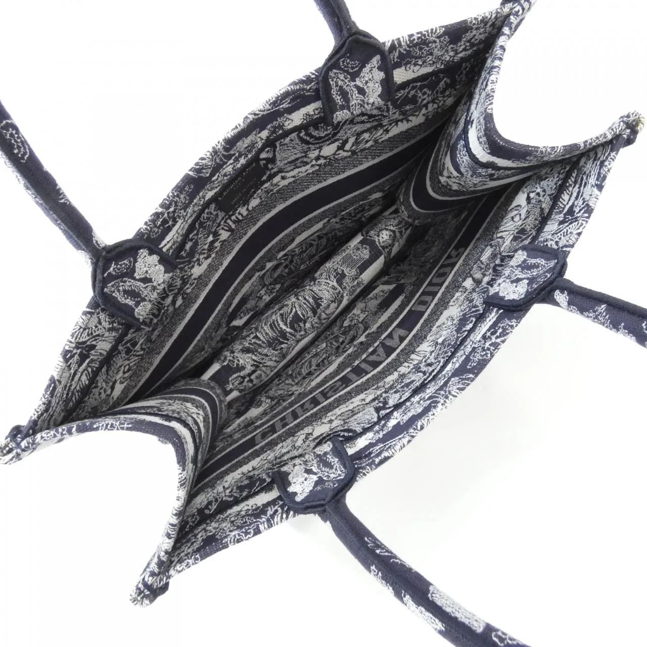 DIOR Book Tote M1296ZRGO Tote Canvas 藍色 帆布 中古品A - 縮圖 7