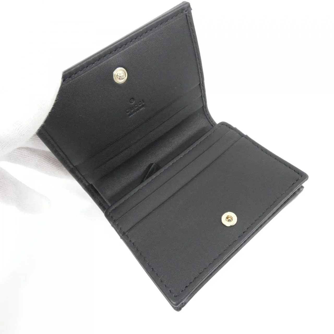 GUCCI 621887 FAD6L Wallet Canvas 黑色 帆布 中古品A - 縮圖 3