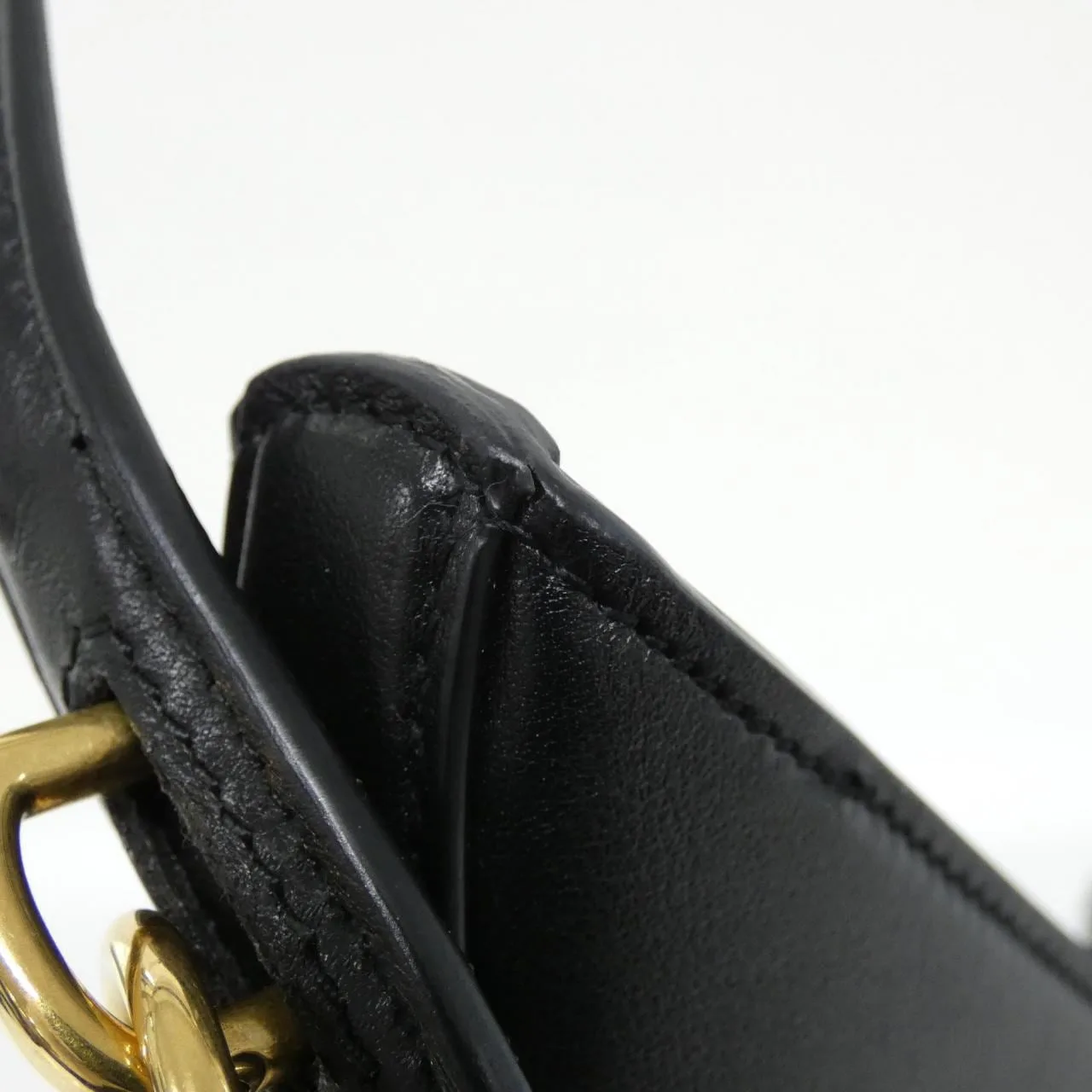 SAINT LAURENT 840891 AAEZC Shoulder Leather 黑色 皮革 中古品A - 縮圖 6