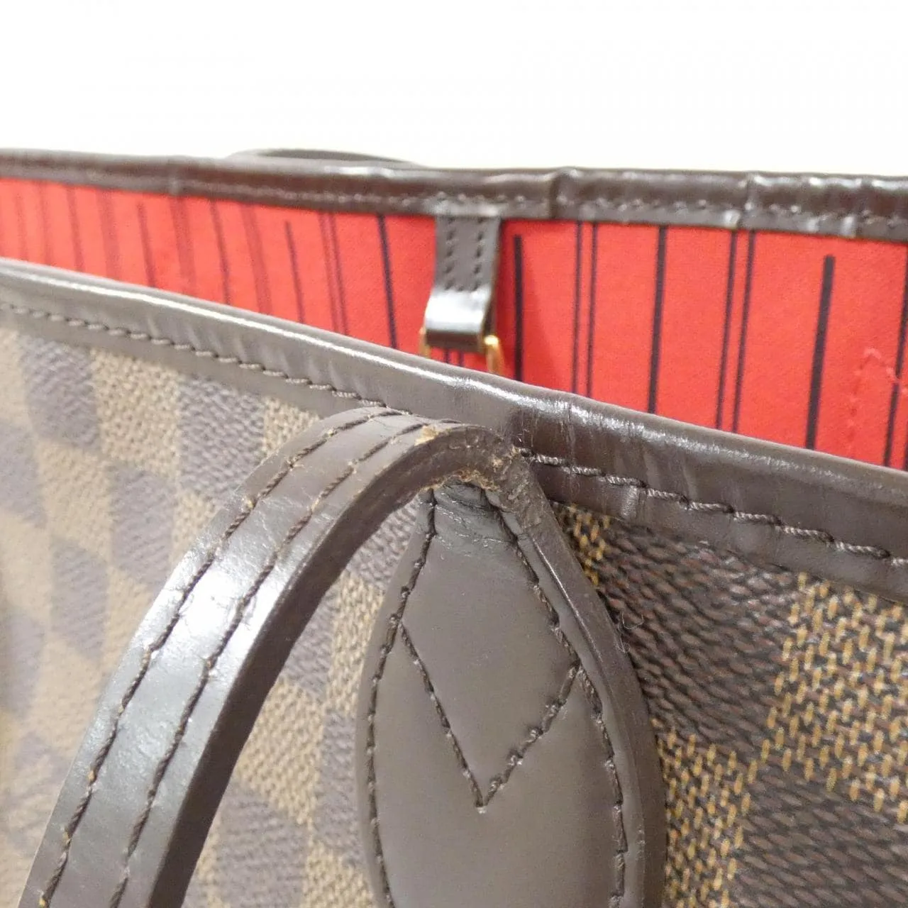 LOUIS VUITTON Neverfull N51105 Tote Damier 黑色 Damier 中古品A - 縮圖 6