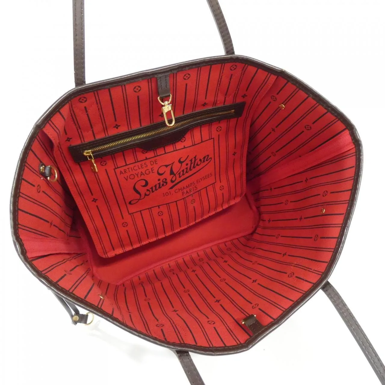 LOUIS VUITTON Neverfull N51105 Tote Damier 黑色 Damier 中古品A - 縮圖 8