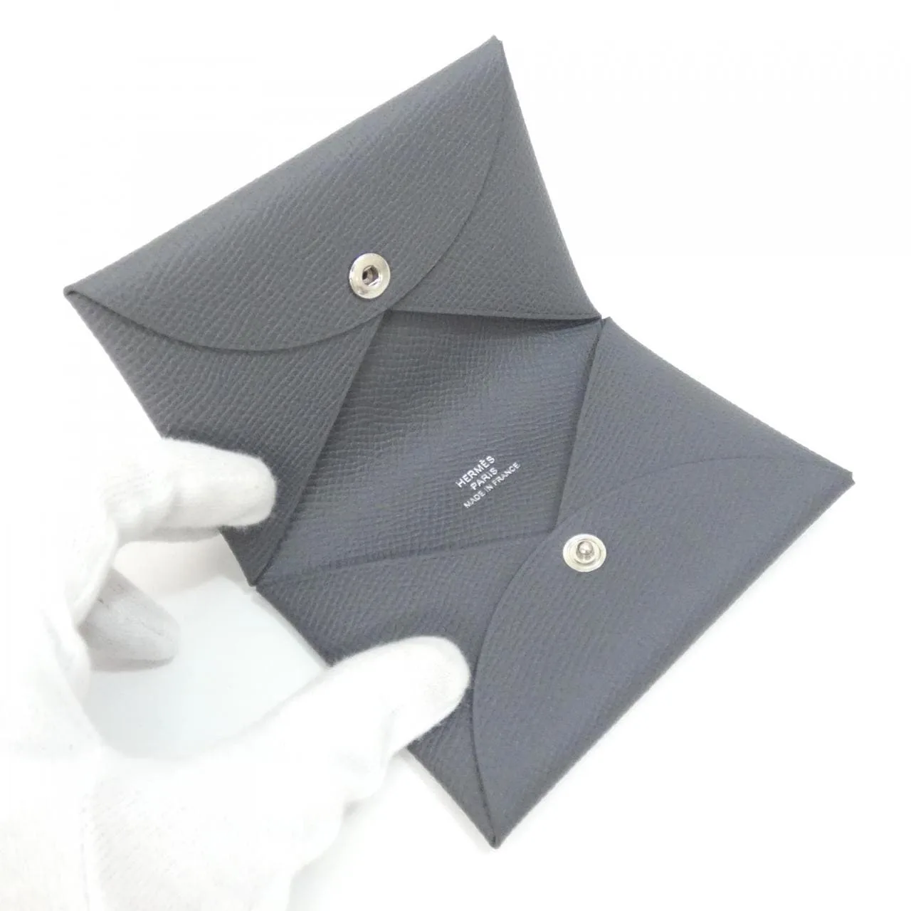 HERMES 044164CK Card Case Epsom 黑色 Epsom 皮 中古品A - 縮圖 2