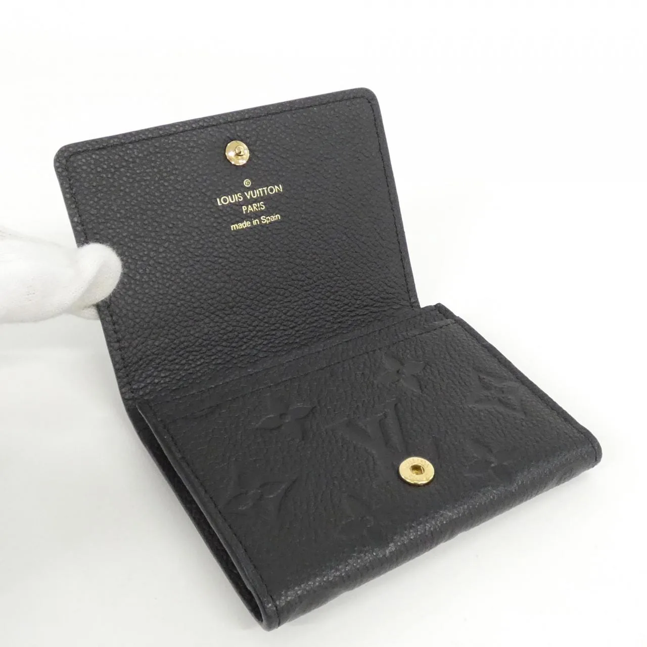 LOUIS VUITTON M58456 Card Case Monogram 黑色 Monogram 中古品A - 縮圖 4