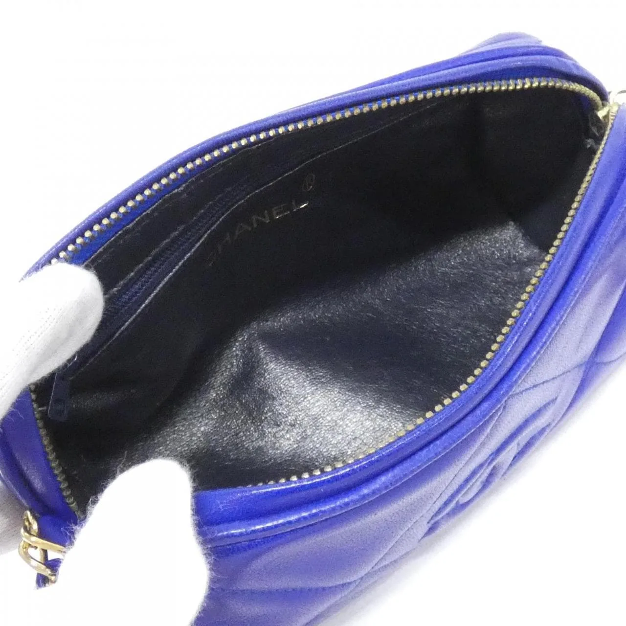 CHANEL Shoulder Lambskin 藍色 羊皮 中古品A - 縮圖 5