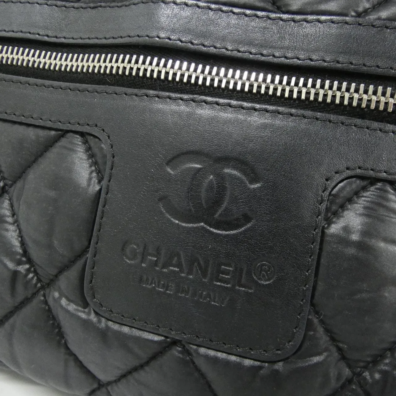 CHANEL Deauville 48610 Handbag Nylon 黑色 尼龍 中古品A - 縮圖 3