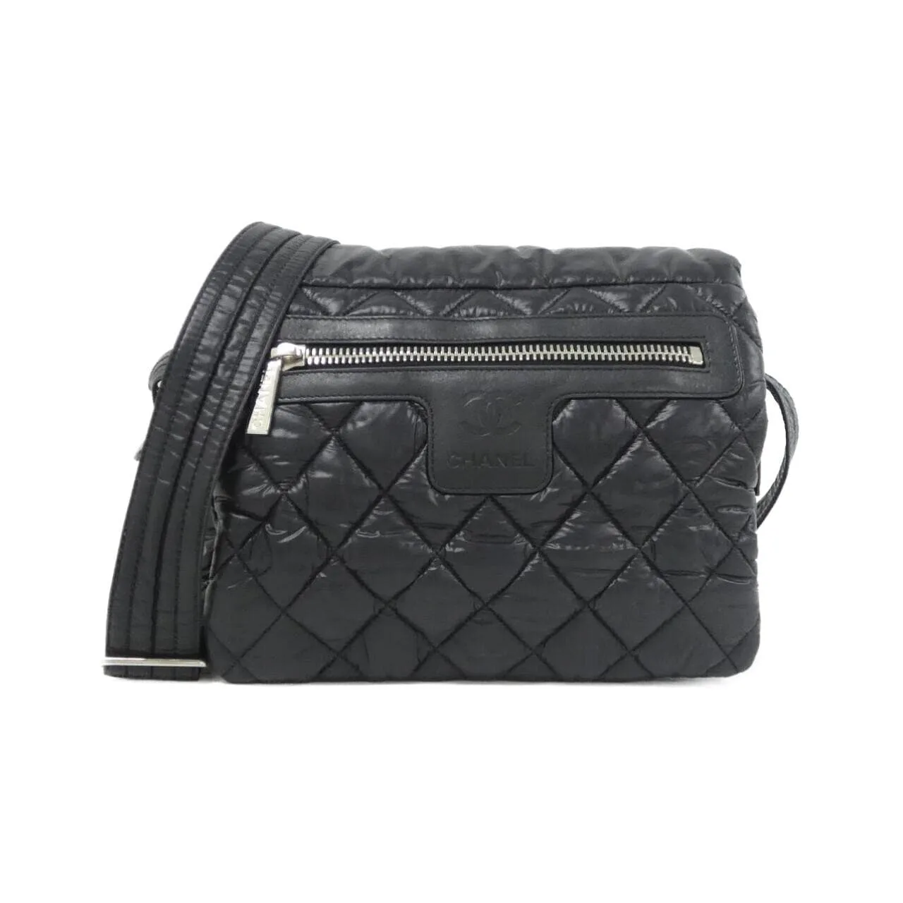 CHANEL 48616 Shoulder Nylon Black