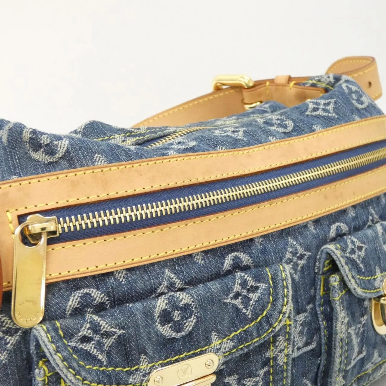 LOUIS VUITTON M95049+J54316 Shoulder Monogram 藍色 Monogram 中古品A - 縮圖 5