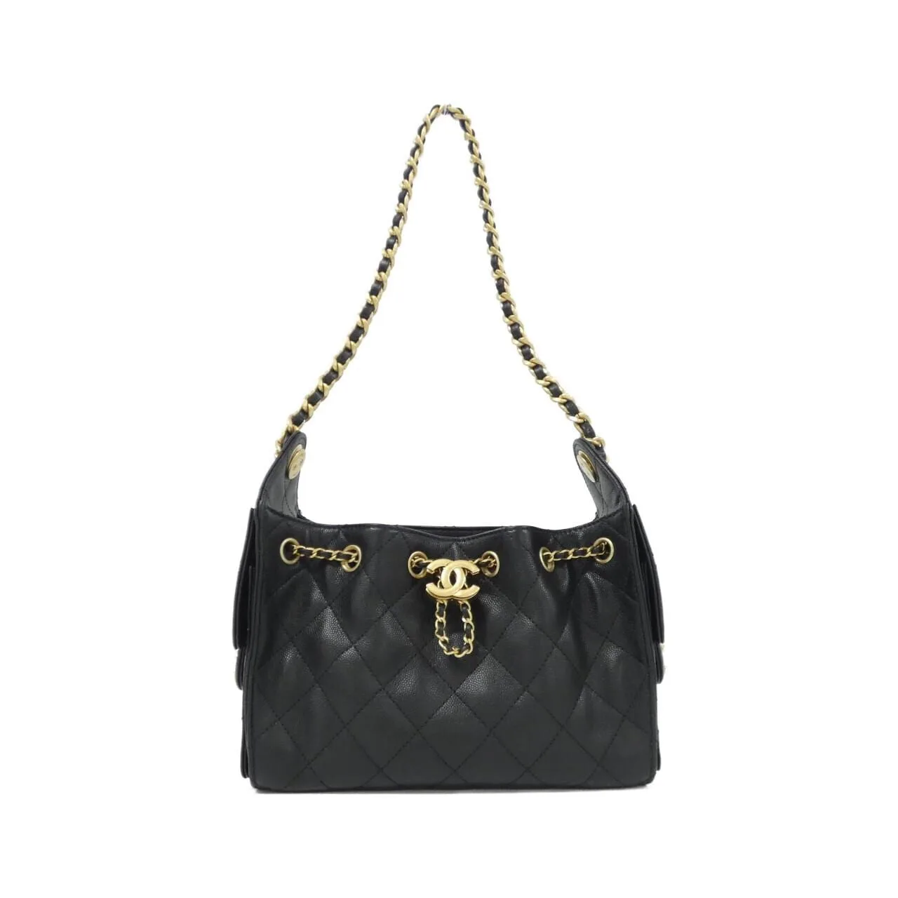 CHANEL AS5631 Shoulder Grained Calfskin Black