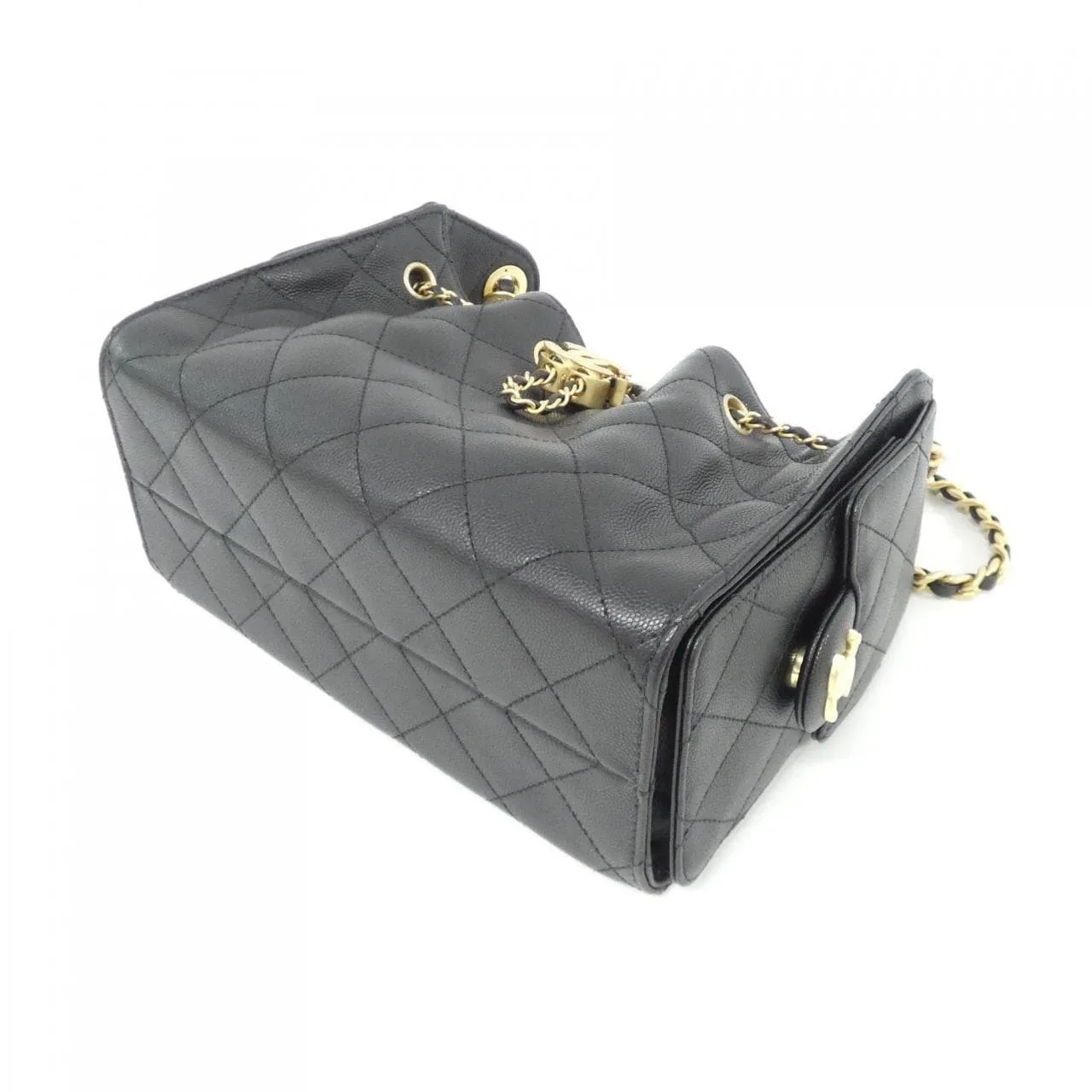 CHANEL AS5631 Shoulder Grained Calfskin 黑色 荔枝紋牛皮 未使用品 - 縮圖 3