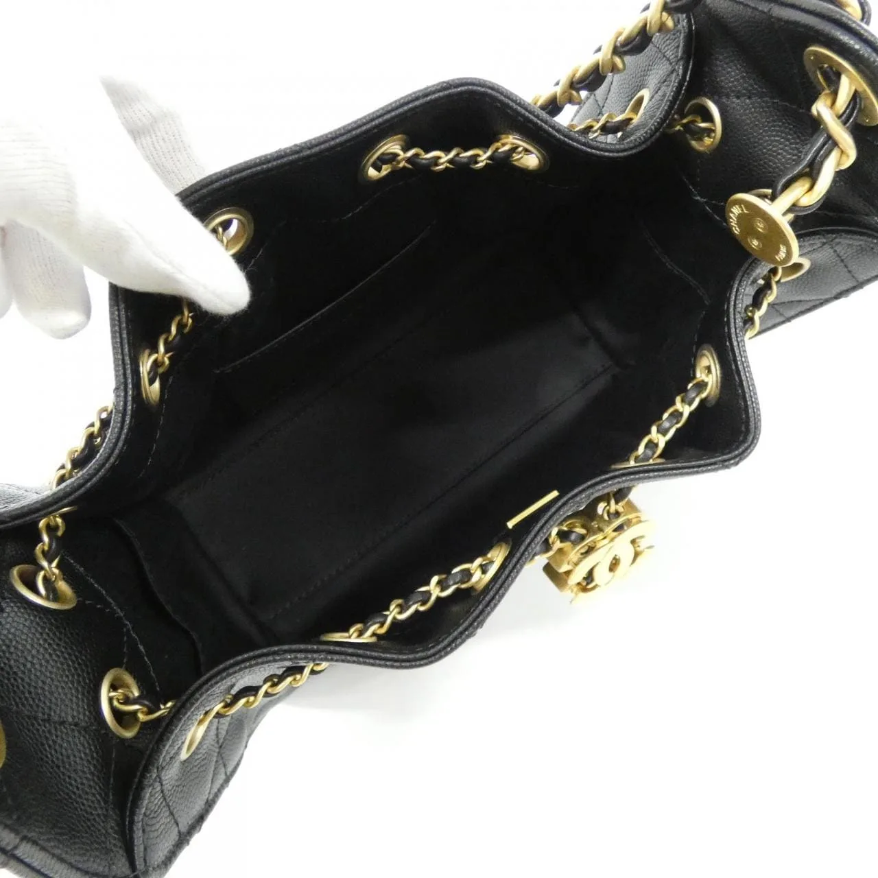 CHANEL AS5631 Shoulder Grained Calfskin 黑色 荔枝紋牛皮 未使用品 - 縮圖 5