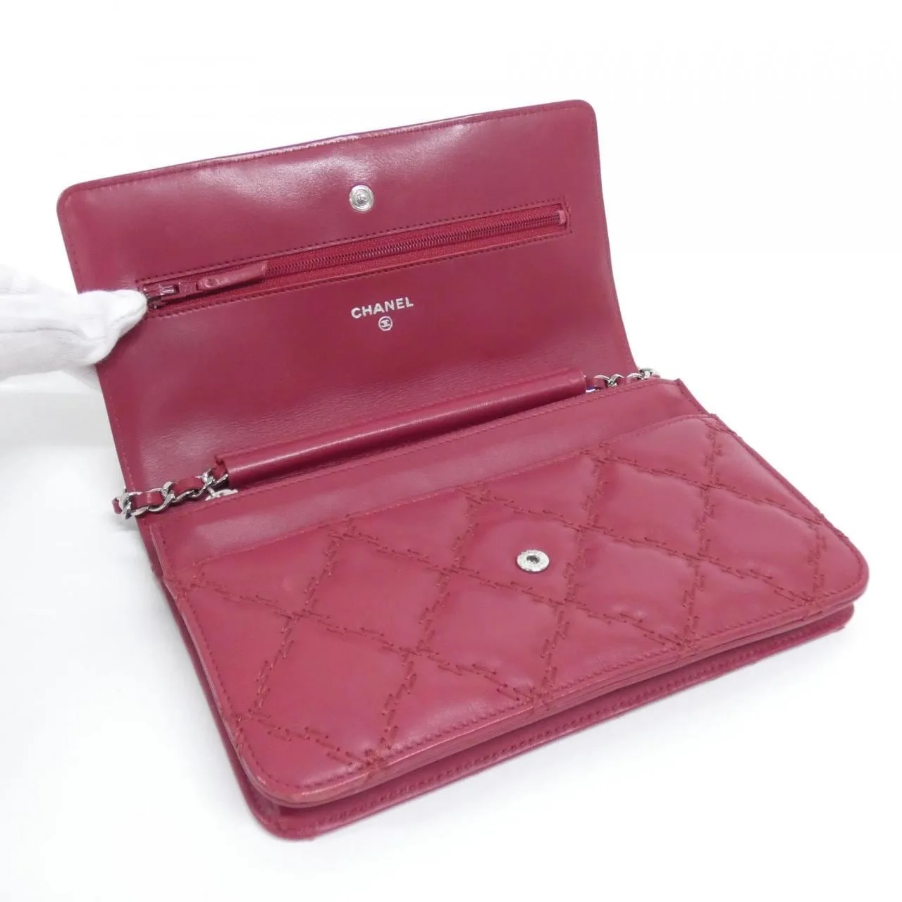 CHANEL 69100 Wallet 酒紅色 中古品A - 縮圖 6