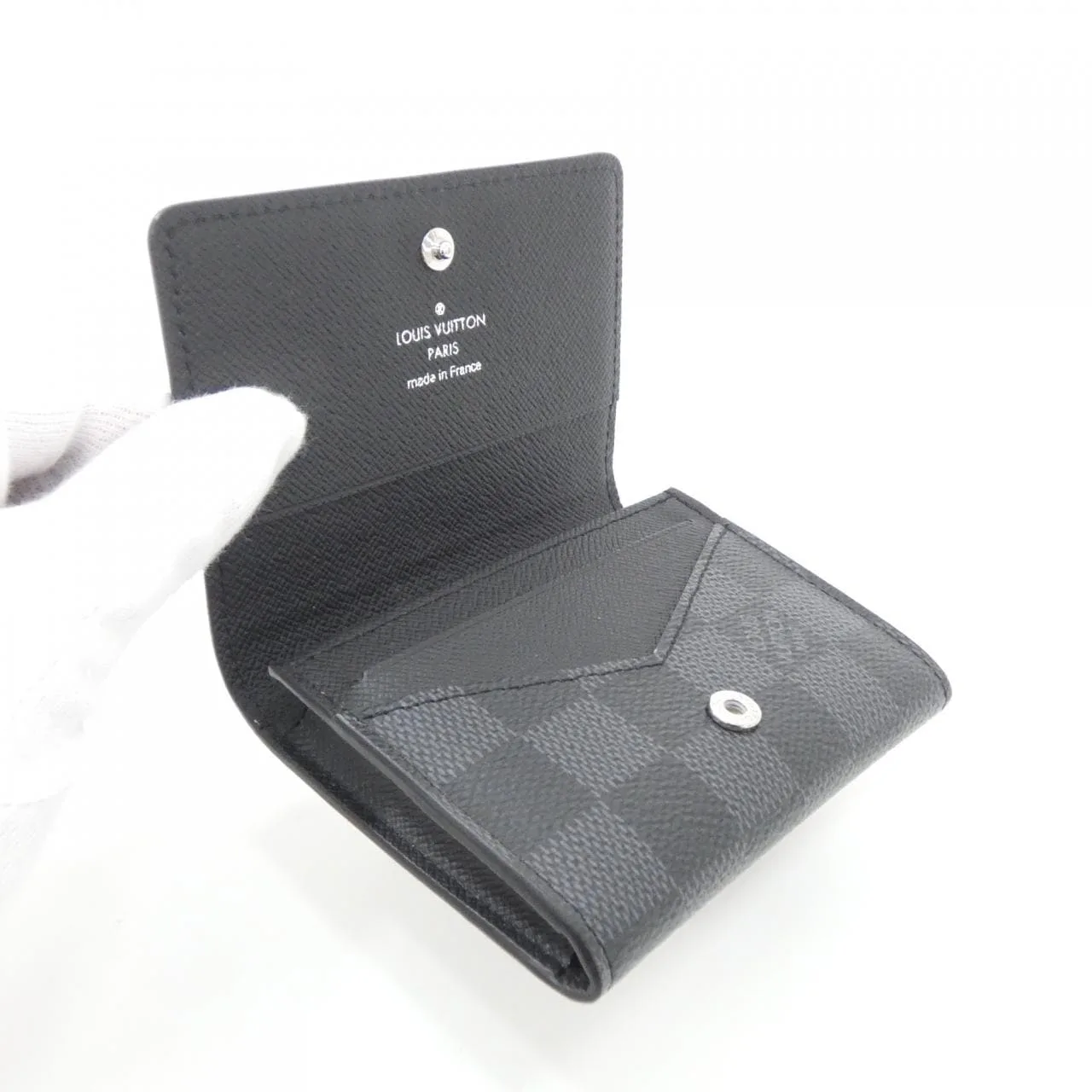 LOUIS VUITTON N63338 Card Case Damier 黑色 Damier 中古品A - 縮圖 3