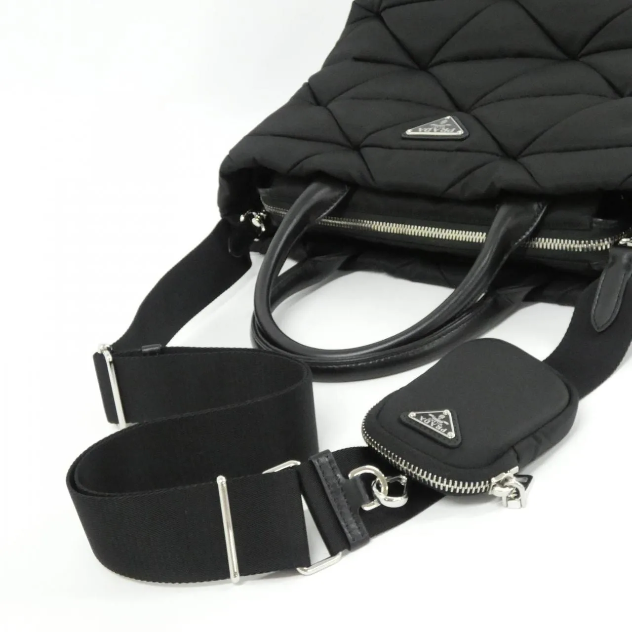 PRADA 1BG436 手提包 黑色 中古品A - 縮圖 5