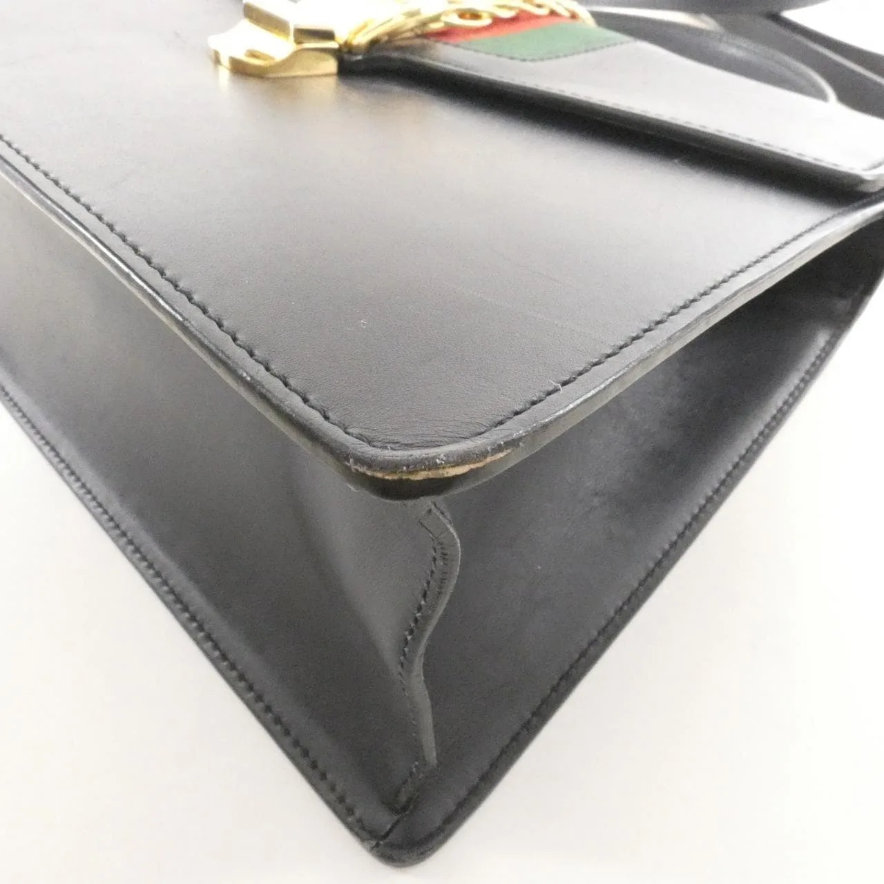 GUCCI 431665 CVL1G Handbag Leather 黑色 皮革 中古品B - 縮圖 3