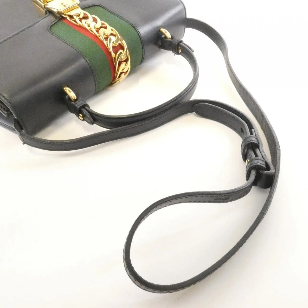 GUCCI 431665 CVL1G Handbag Leather 黑色 皮革 中古品B - 縮圖 6