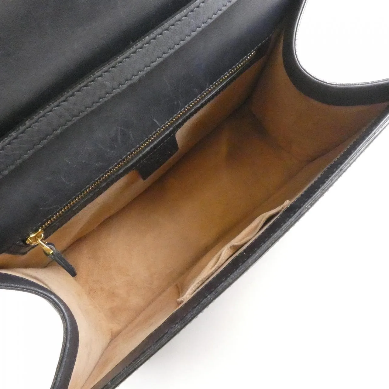 GUCCI 431665 CVL1G Handbag Leather 黑色 皮革 中古品B - 縮圖 9