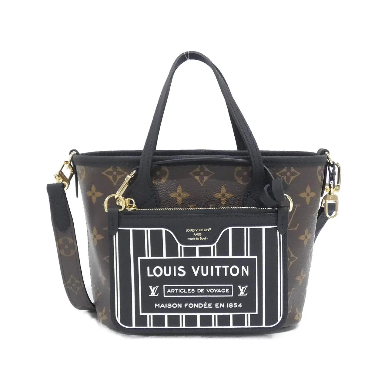 LOUIS VUITTON Neverfull M28347 Tote Monogram Black