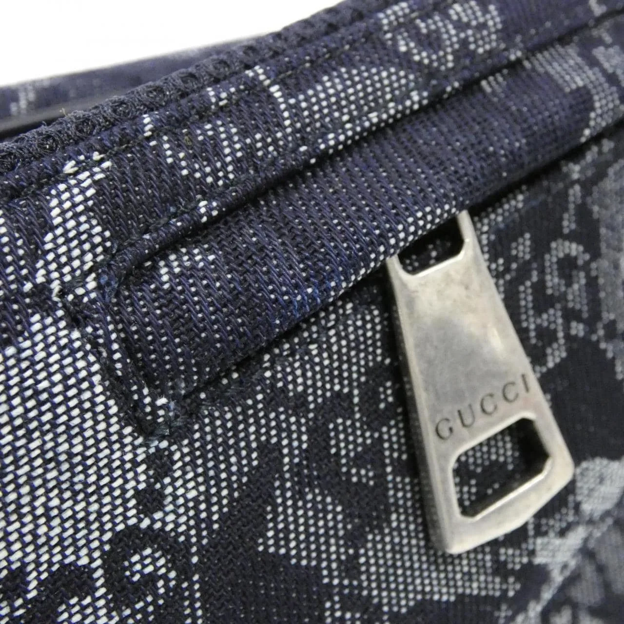 GUCCI 851706 Belt Denim 黑色 牛仔布 中古品A - 縮圖 5