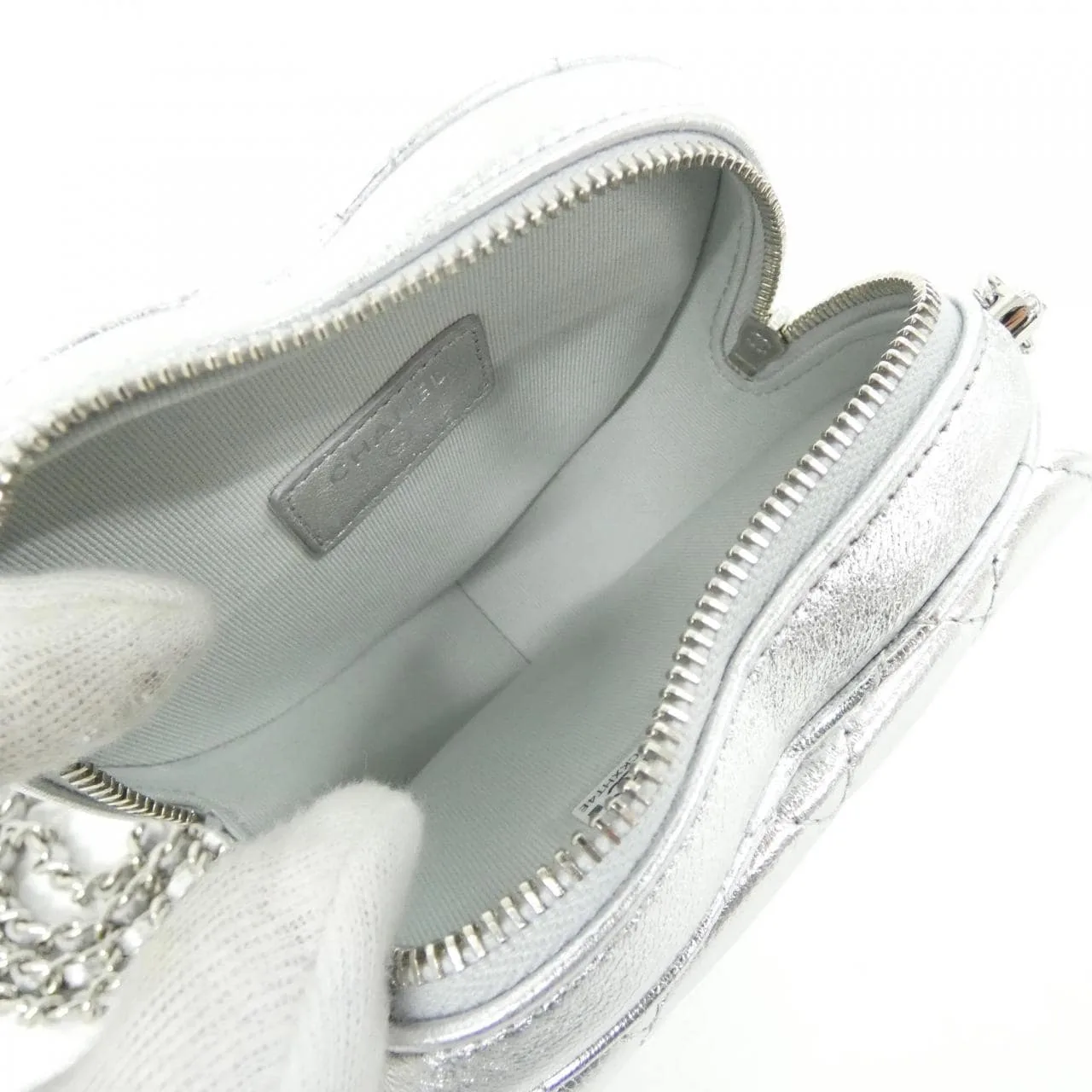 CHANEL Timeless Classic AP2784 Shoulder Lambskin 銀色 羊皮 中古品A - 縮圖 6