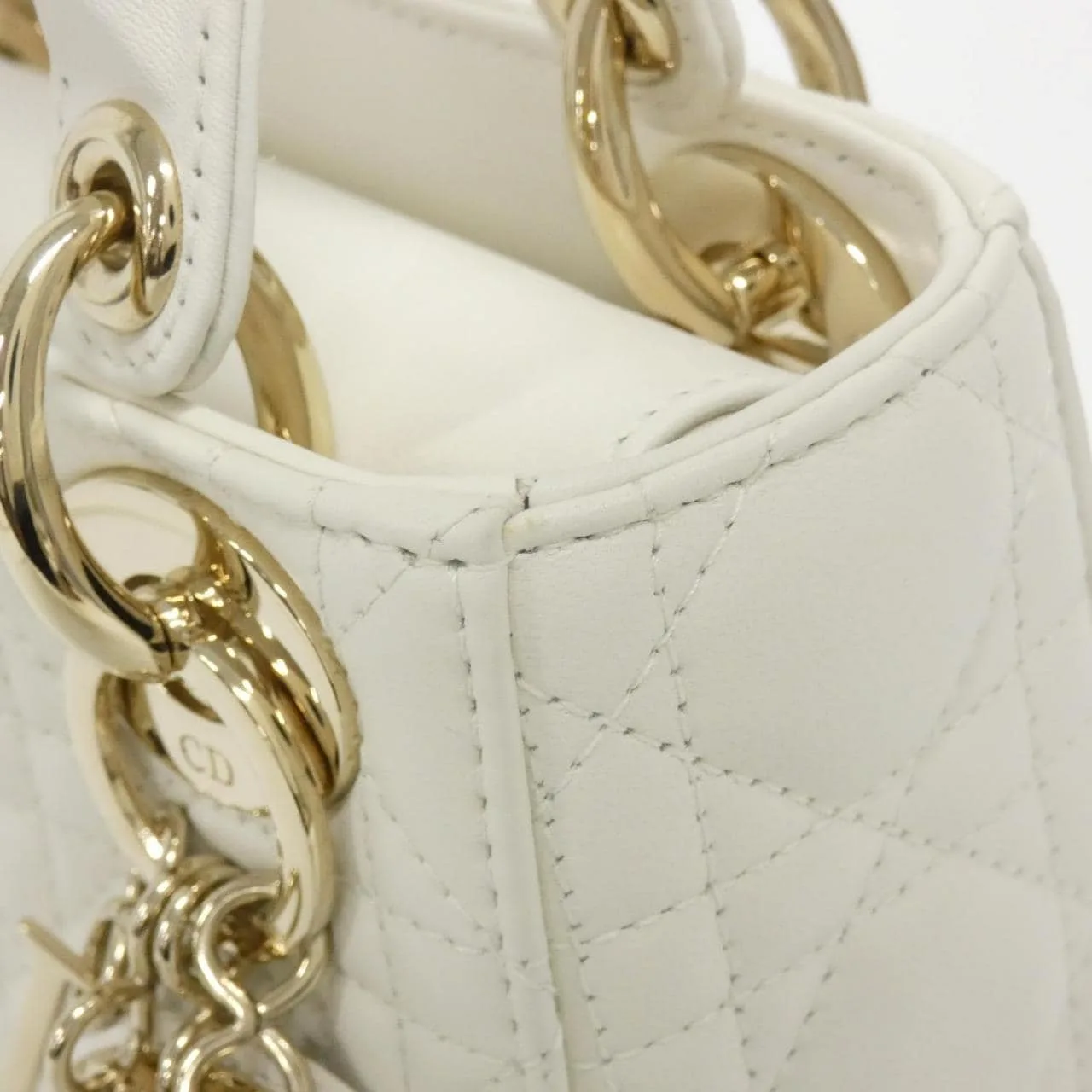 DIOR Lady Dior M0505ONGE Handbag Lambskin Black Lambskin Rank A - Thumbnail 4