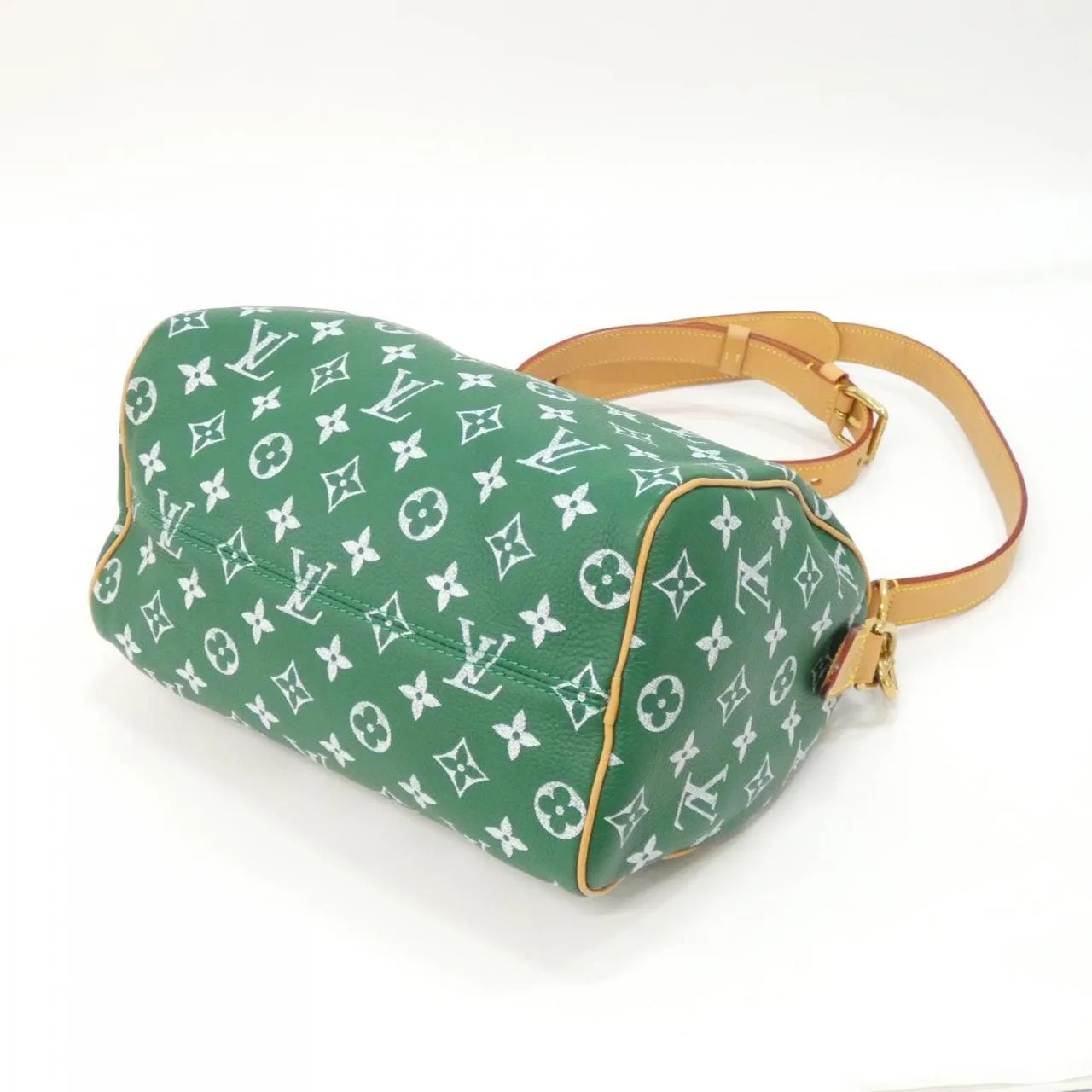 LOUIS VUITTON Speedy M24423 Boston Monogram 綠色 Monogram 中古品A - 縮圖 2