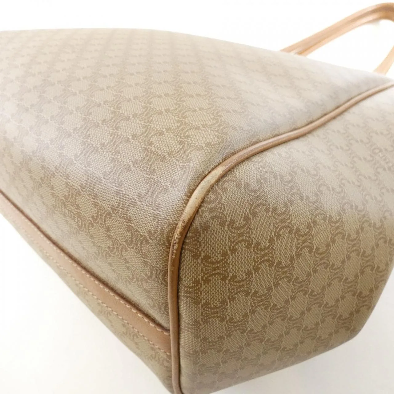 CELINE Handbag Canvas 米色 帆布 中古品B - 縮圖 3