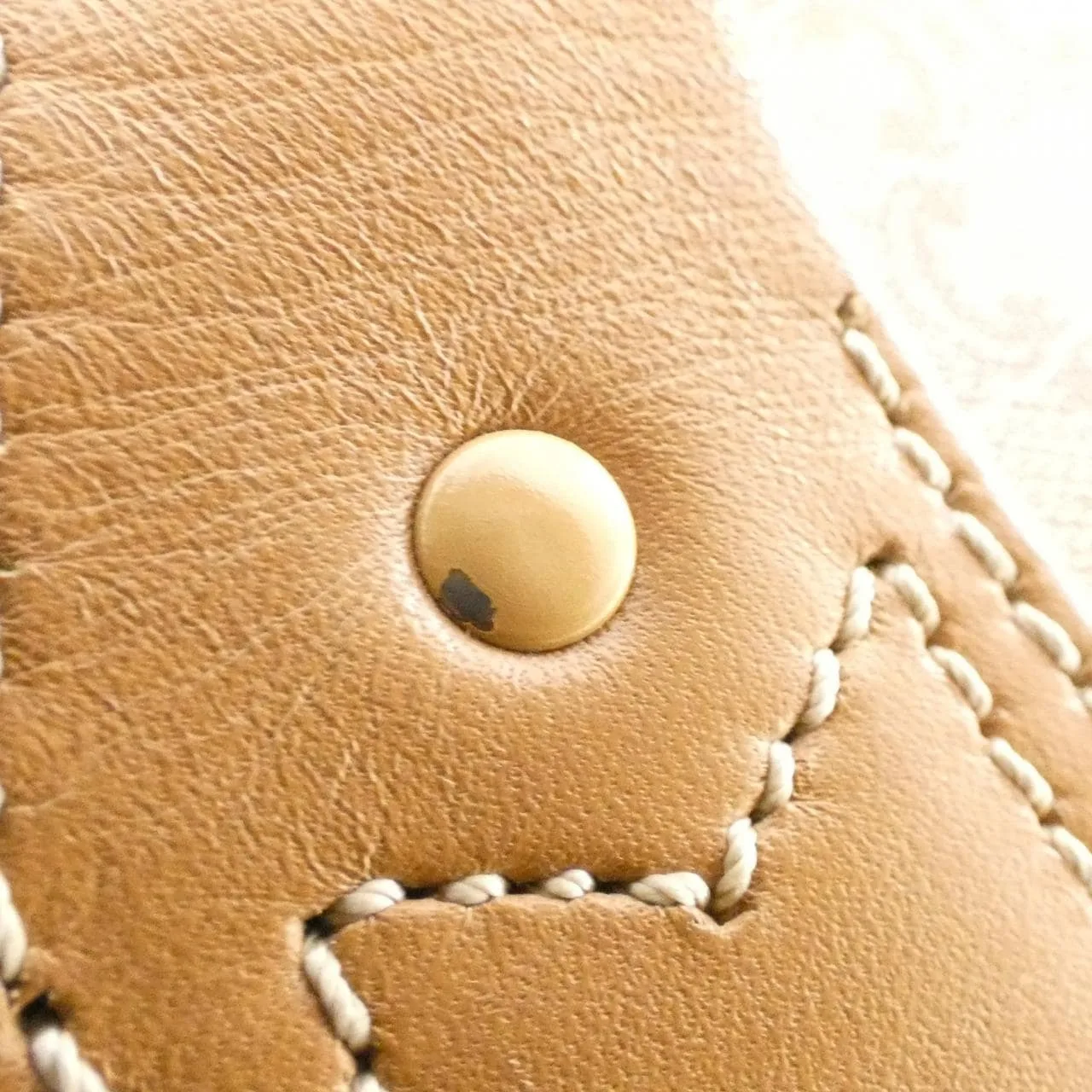 CELINE Handbag Canvas 米色 帆布 中古品B - 縮圖 4