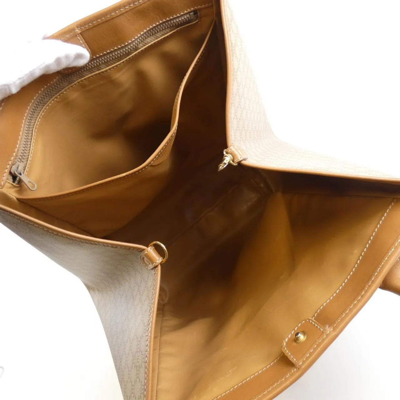 CELINE Handbag Canvas 米色 帆布 中古品B - 縮圖 9