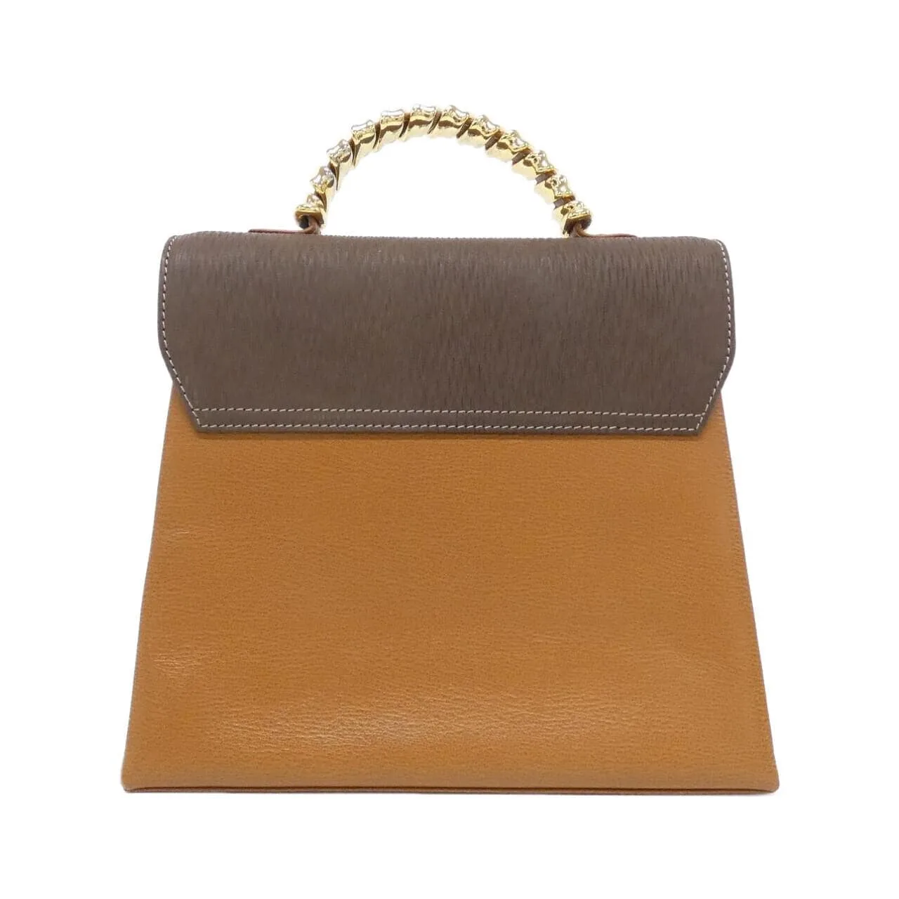 LOEWE Handbag Leather Brown Leather Rank A - Thumbnail 2