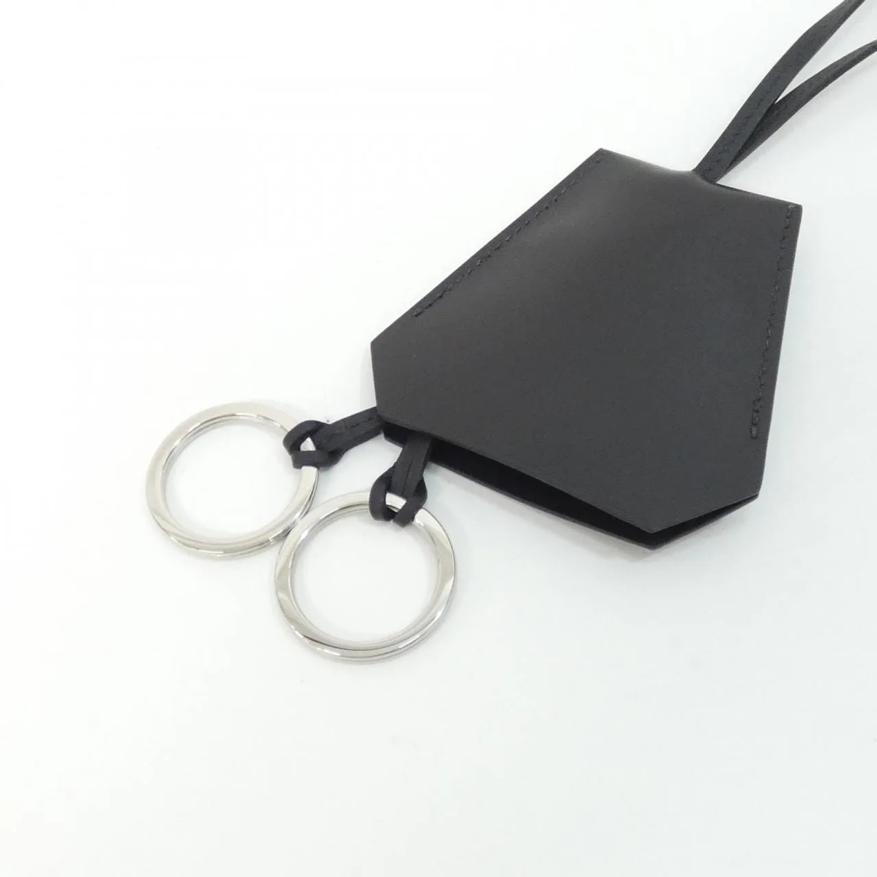 HERMES 074214CJ Accessories Box Calf Black Box Calf Leather Rank A - Thumbnail 4