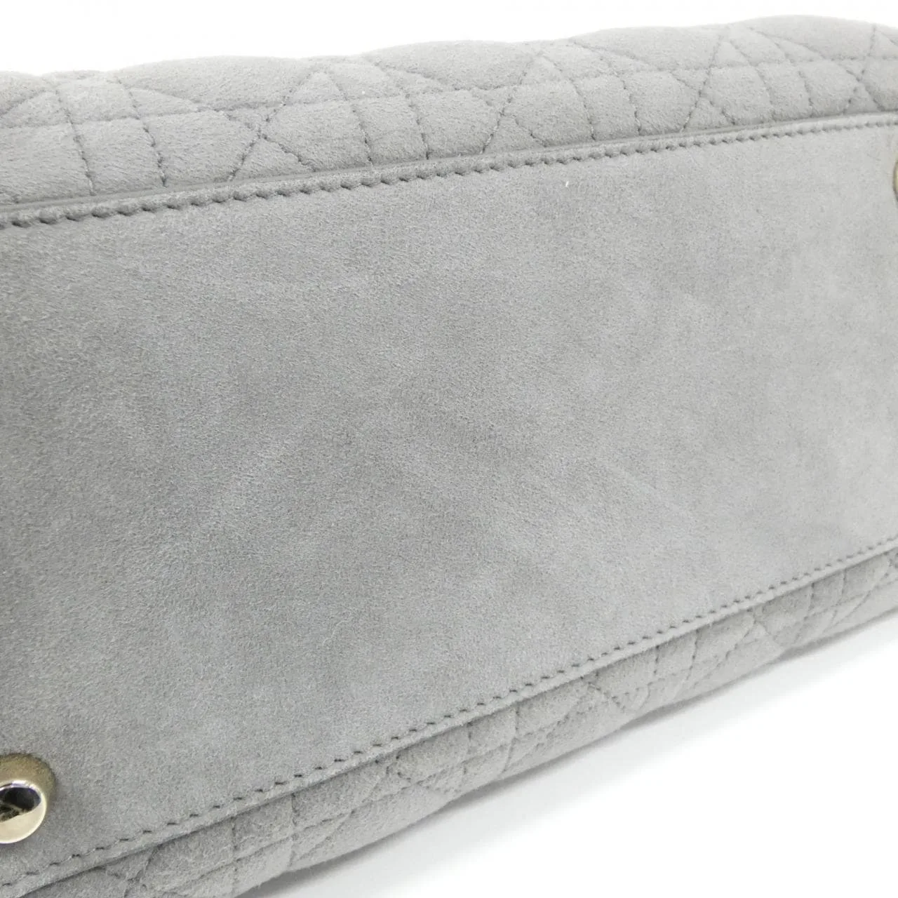 DIOR Lady Dior M0565OMMJ Handbag Lambskin 灰色 羊皮 中古品A - 縮圖 3