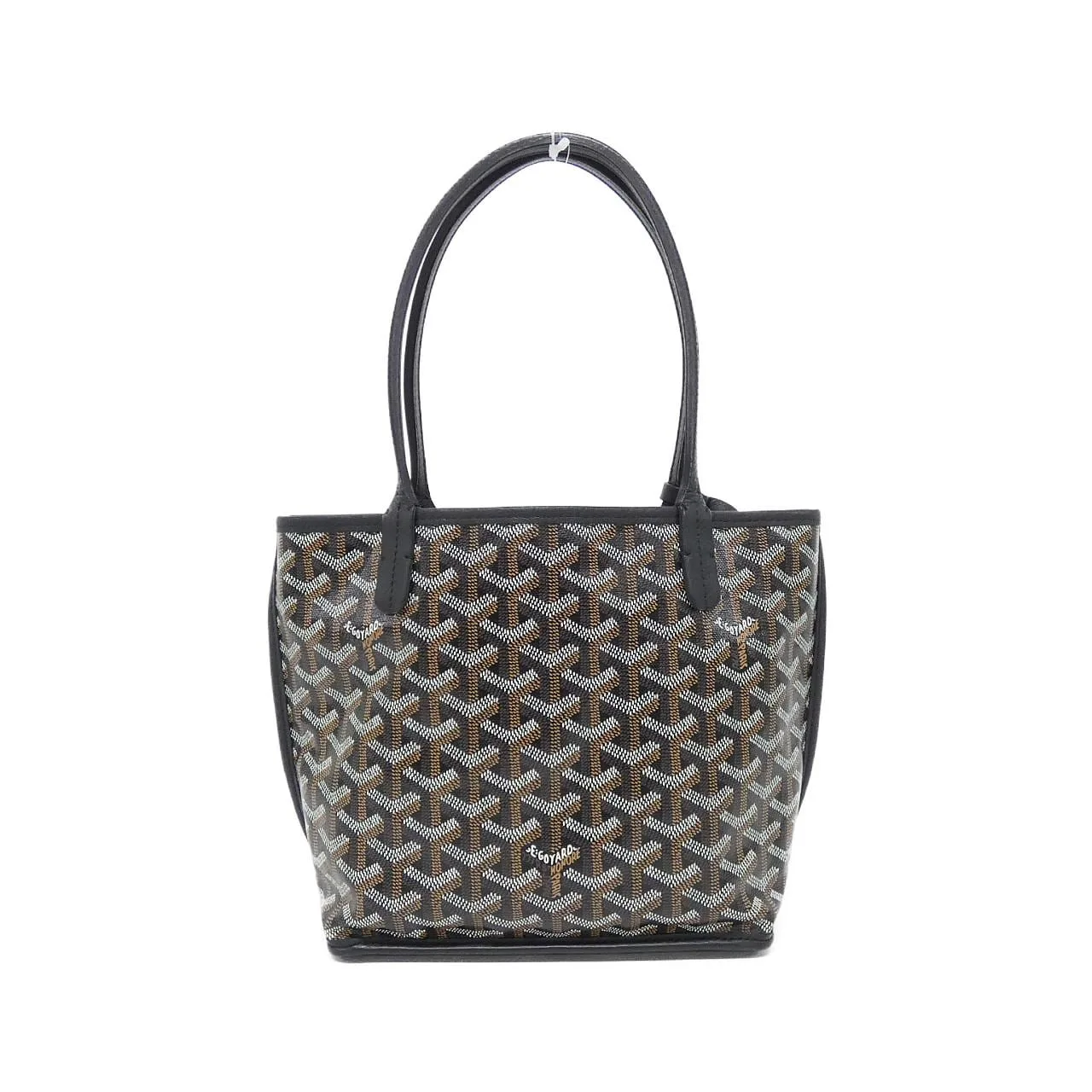 GOYARD Anjou Handbag Canvas 黑色 帆布 中古品A - 縮圖 2
