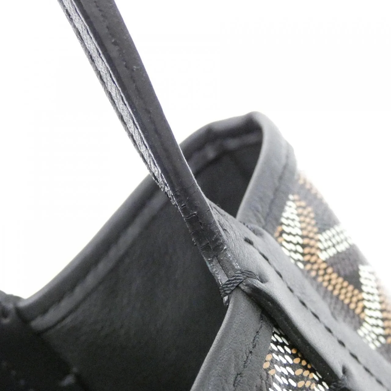 GOYARD Anjou Handbag Canvas 黑色 帆布 中古品A - 縮圖 4