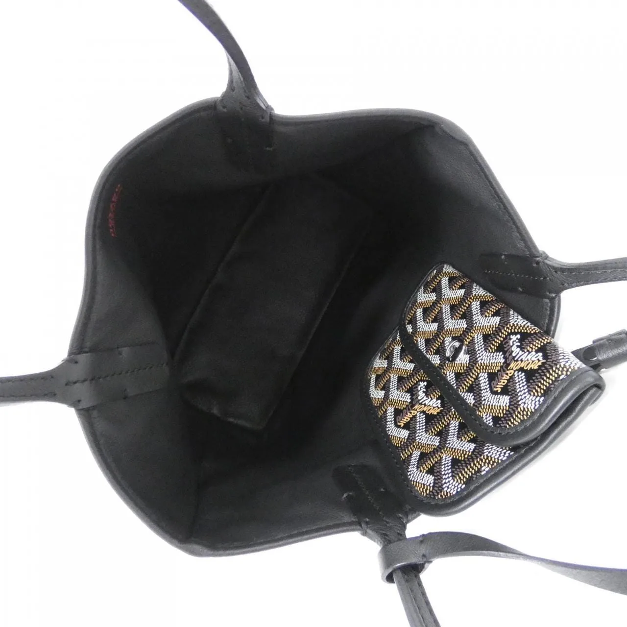 GOYARD Anjou Handbag Canvas 黑色 帆布 中古品A - 縮圖 6