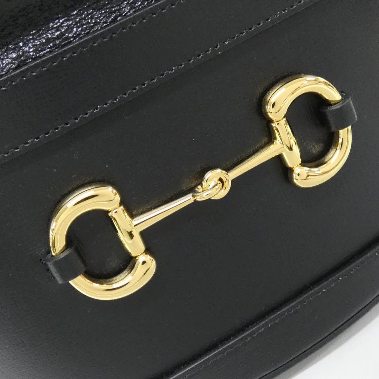 GUCCI Horsebit 1955 602118 1DBLG Shoulder Leather 黑色 皮革 中古品A - 縮圖 5